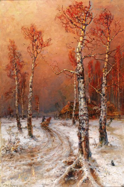 Winter Mood with Rooks by Julius Sergius von Klever